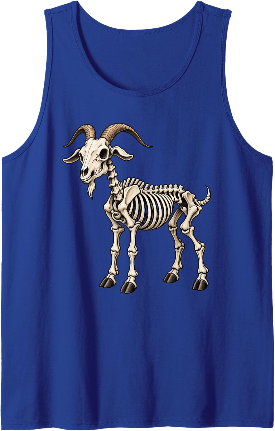 Goat Skeleton Halloween Sleeveless Tank Top - Royal Blue