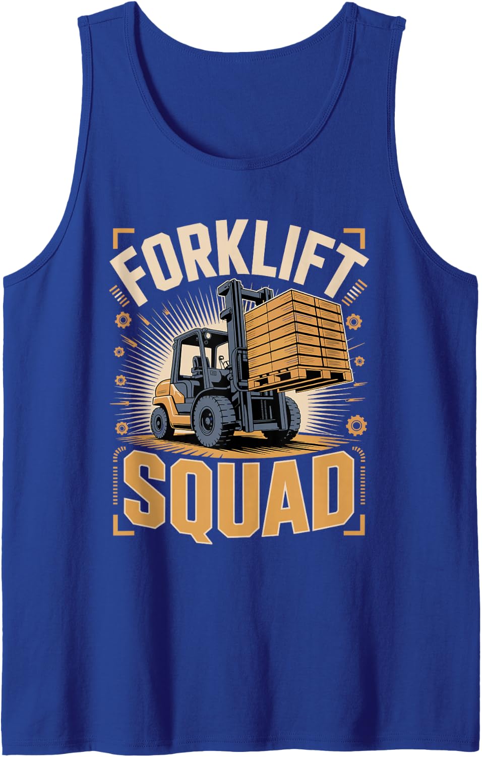 Forklift Squad Operator Warehouse Sleeveless Tank Top - Royal Blue
