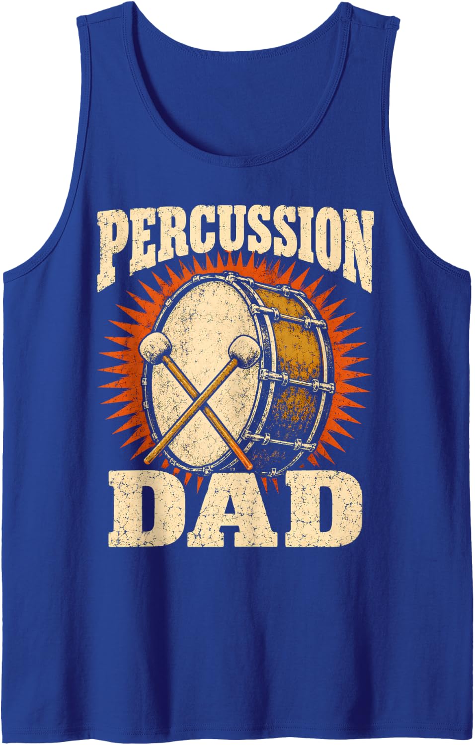 Men's Percussion Dad Drumsticks Drummer Sleeveless Tank Top - Royal Blue
