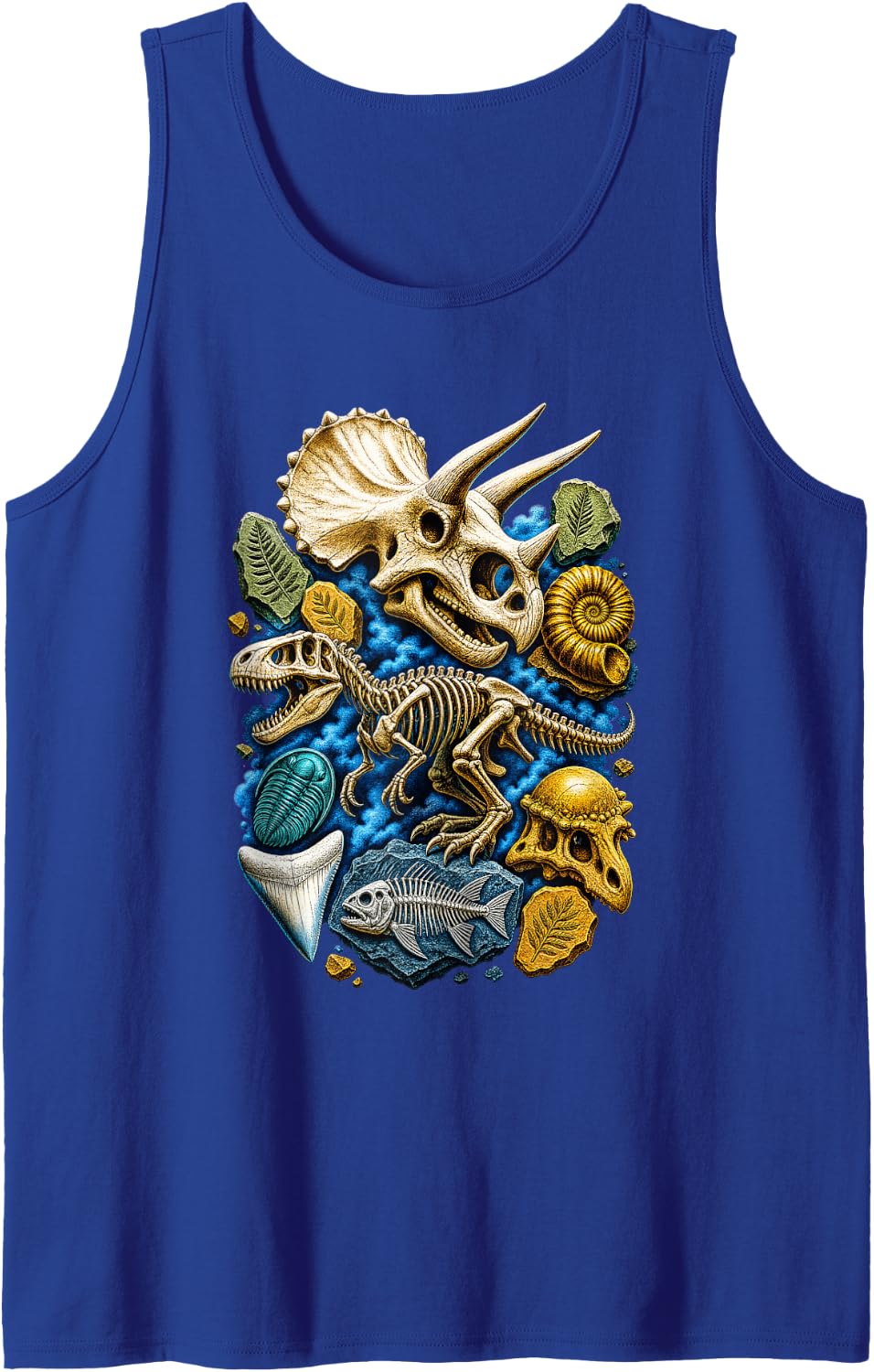 Dinosaur Fossils Paleontology Paleontologist Tank Top - Royal Blue