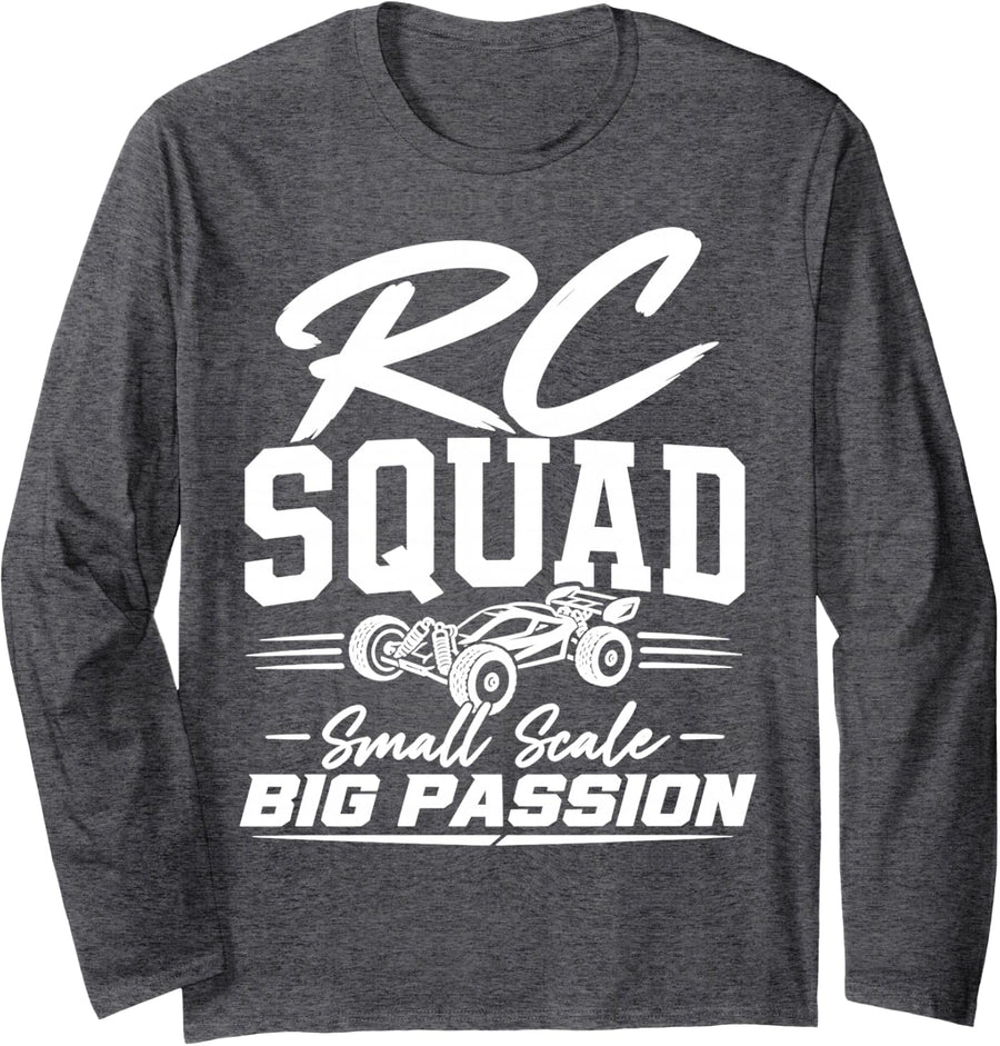 RC Car Racing Hobby Club RC Racer Long Sleeve T-Shirt - Adult Unisex Dark Heather Grey