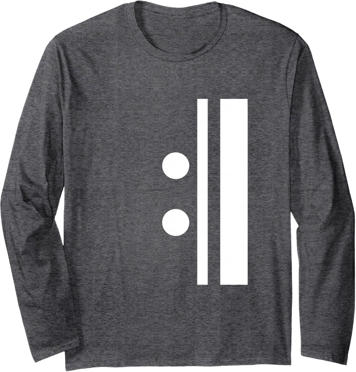 Minimalist Repeat Sign Music Symbol for Musicians Long Sleeve T-Shirt - Adult Unisex Dark Heather Grey