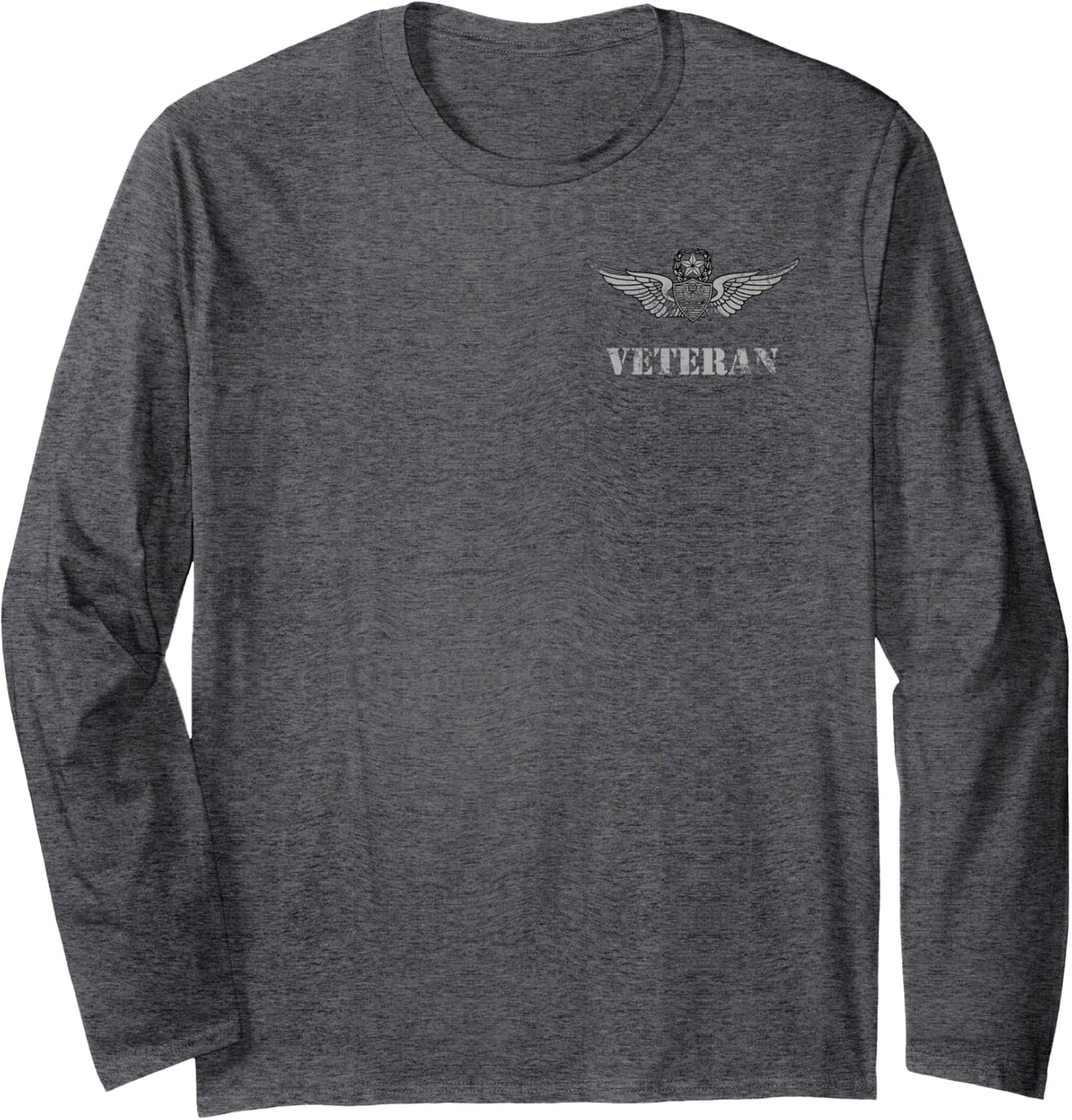 US Army Master Aviation Badge - Aircrew Wings - Veteran Long Sleeve T-Shirt - Adult Unisex Dark Heather Grey