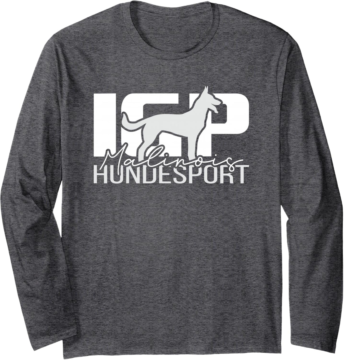 Malinois IGP Dog Sport Dog IPO Protection Service Long Sleeve T-Shirt - Adult Unisex Dark Heather Grey