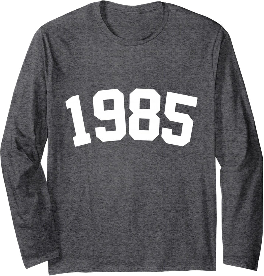 Vintage 1985 Birthday Long Sleeve T-Shirt - Adult Unisex Dark Heather Grey
