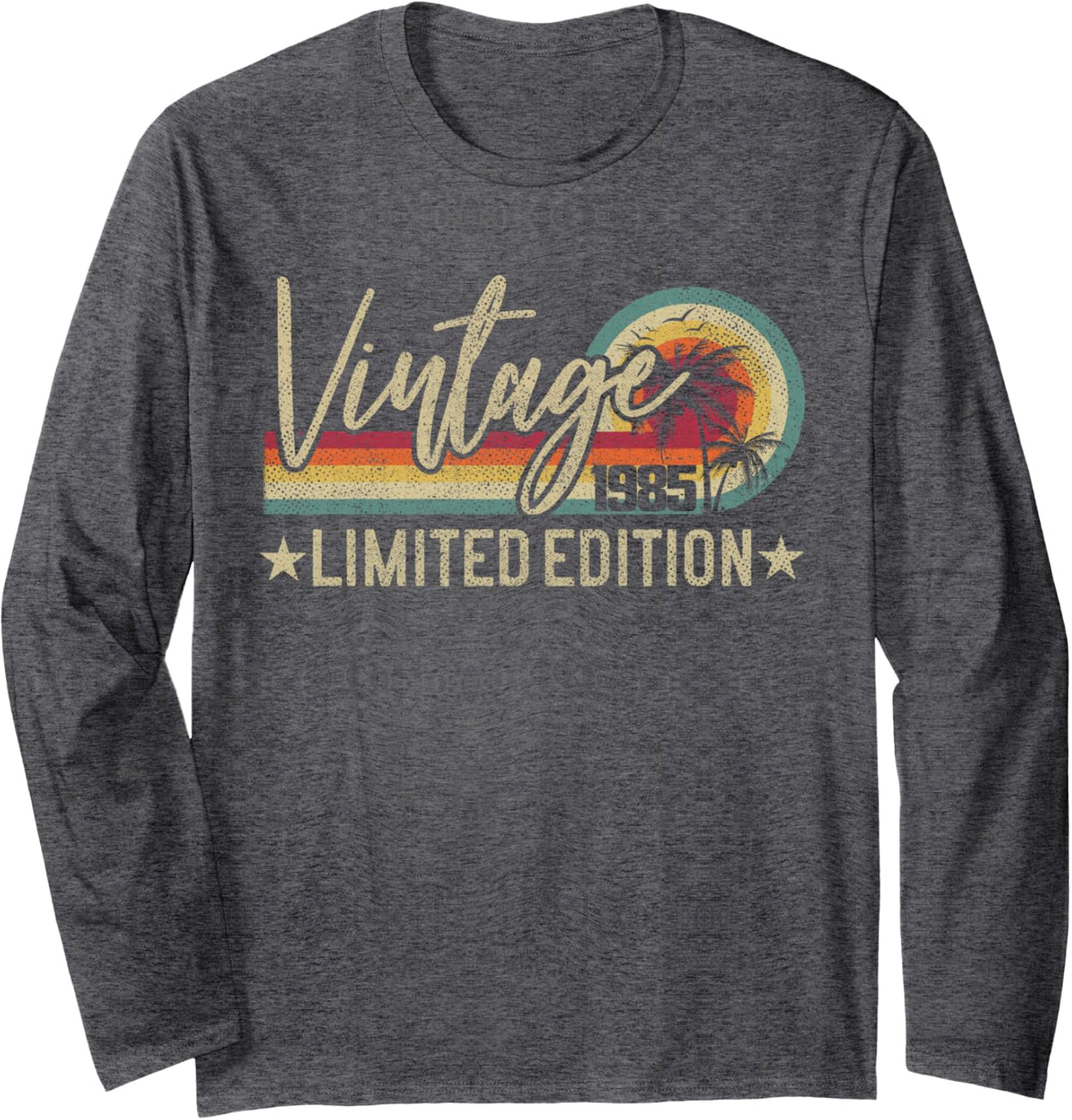 Limited Edition - Vintage 1985 42nd Birthday Funny Retro Long Sleeve T-Shirt - Adult Unisex Dark Heather Grey