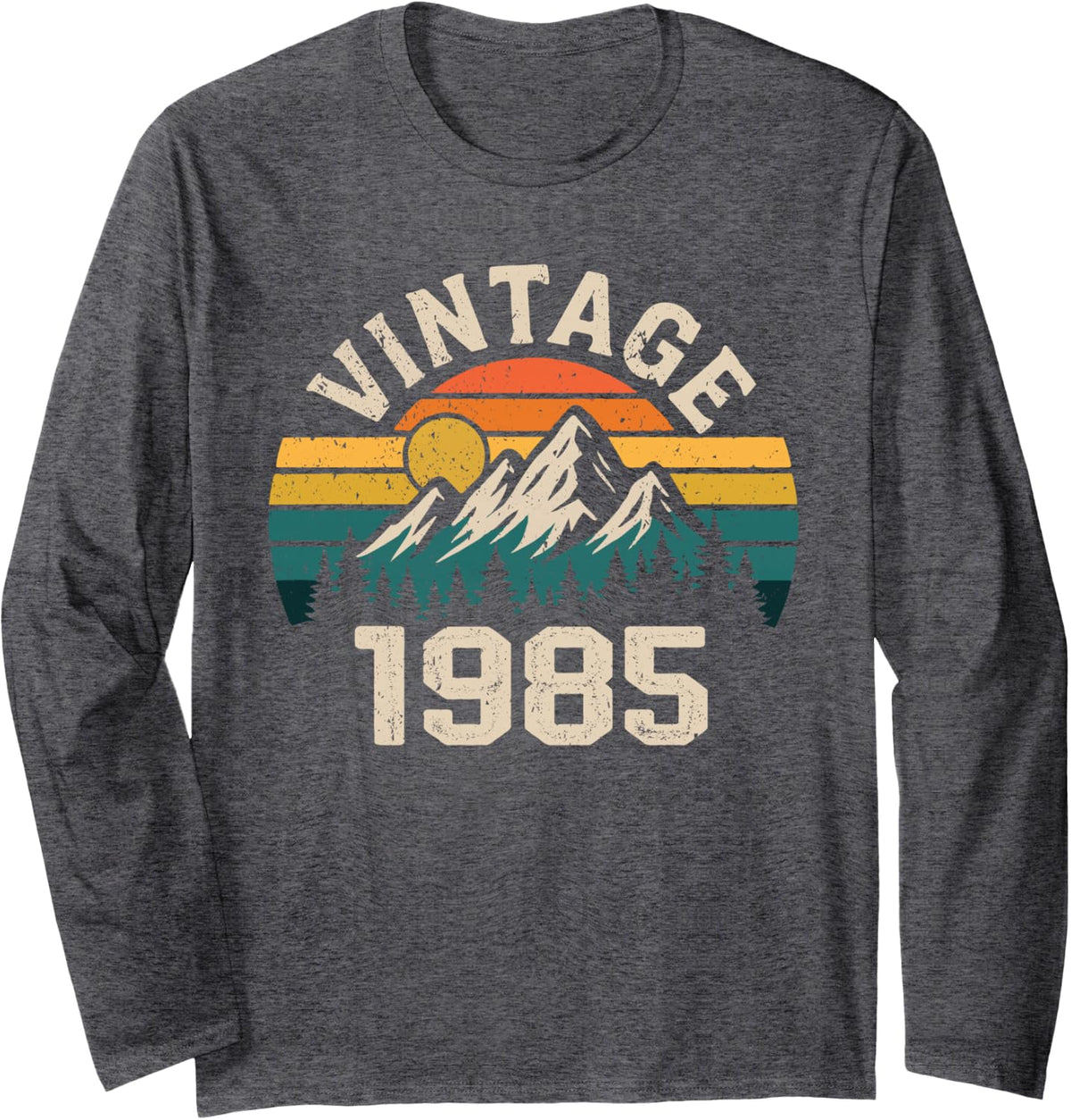 Vintage 1985 Classic Limited Edition Birth of Birthday Year Long Sleeve T-Shirt - Adult Unisex Dark Heather Grey