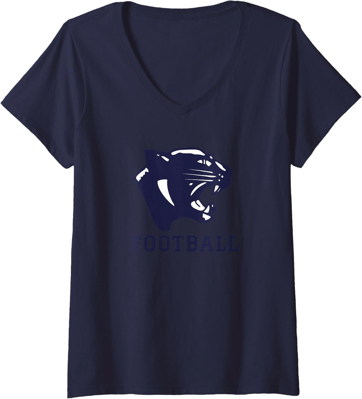 Women's E.a. Johnson Memorial Panthers Football V-Neck T-Shirt - Navy Blue