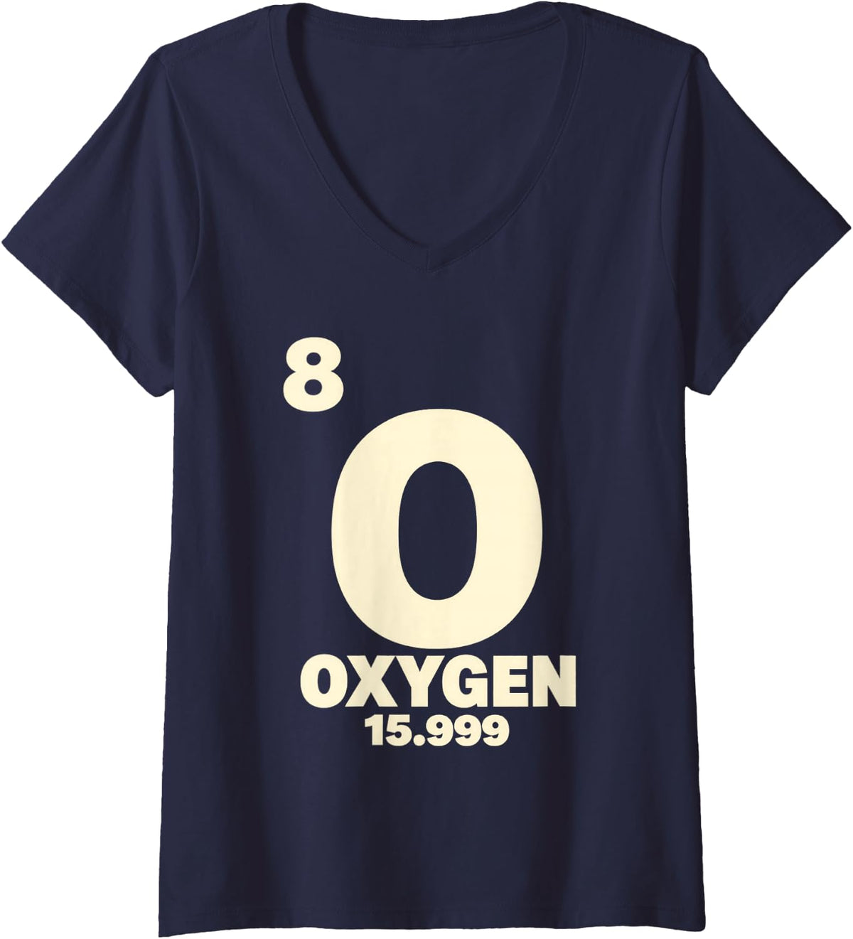 Women's Funny Oxygen Element Science Halloween Costume V-Neck T-Shirt - Navy Blue