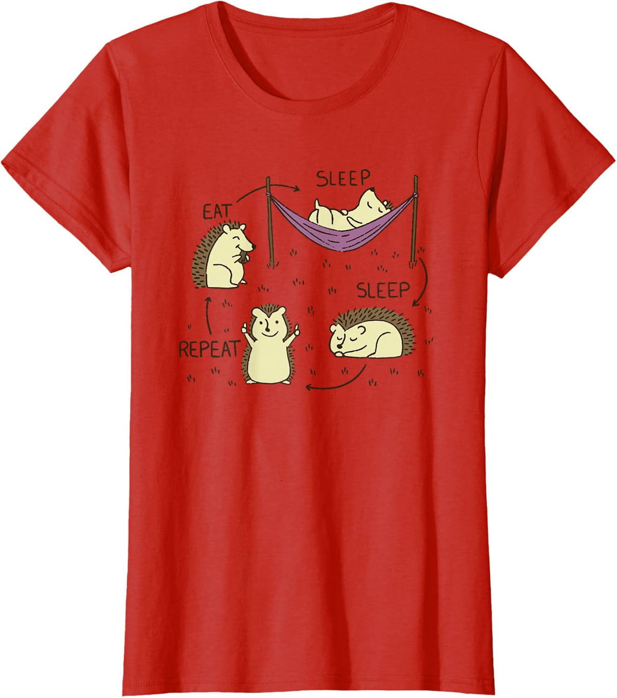 Hedgehog cute Hedgehogs T-Shirt - Red