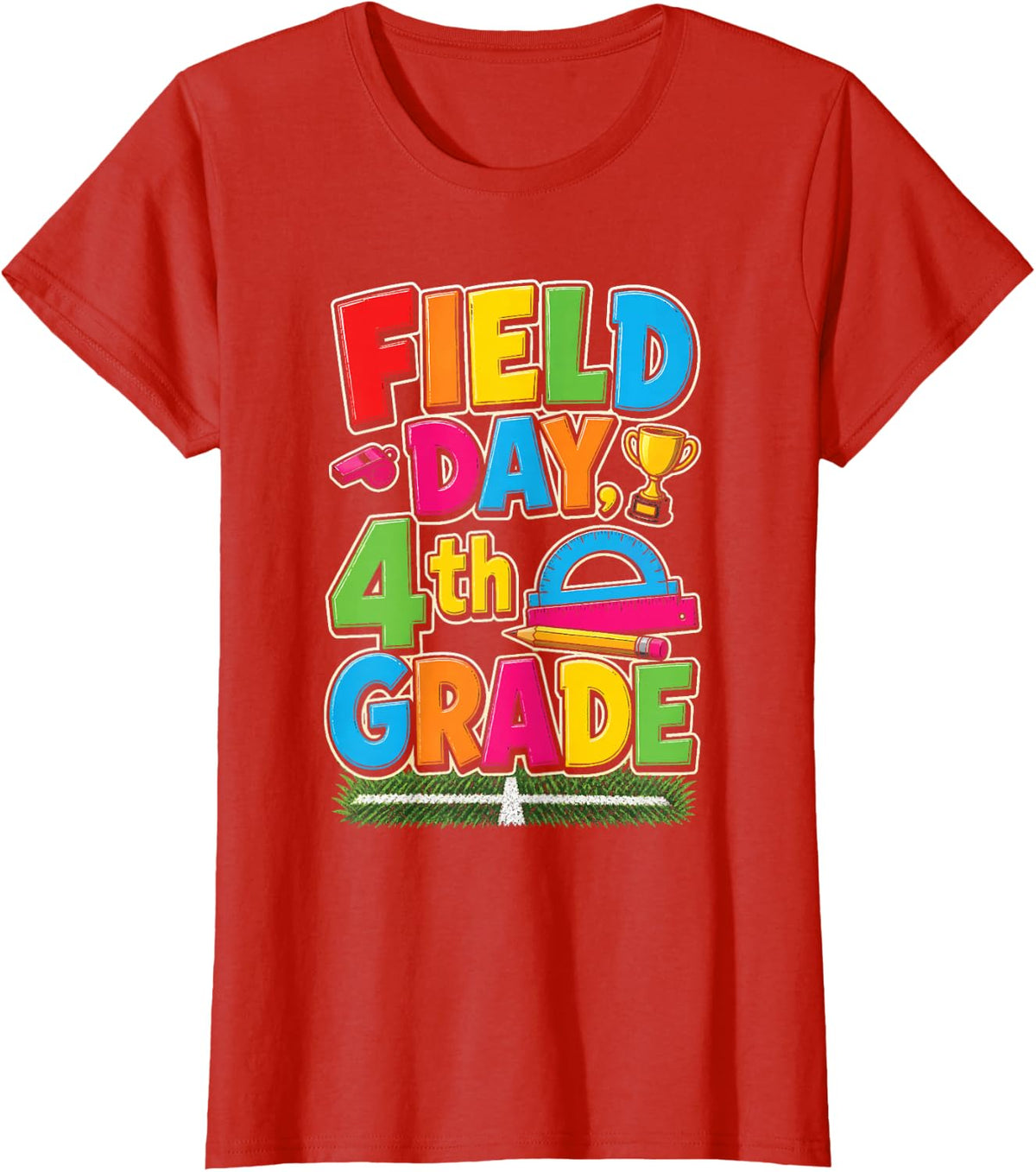 4th Grade Field Day Elementary Games Boys Girls Gift T-Shirt - Red