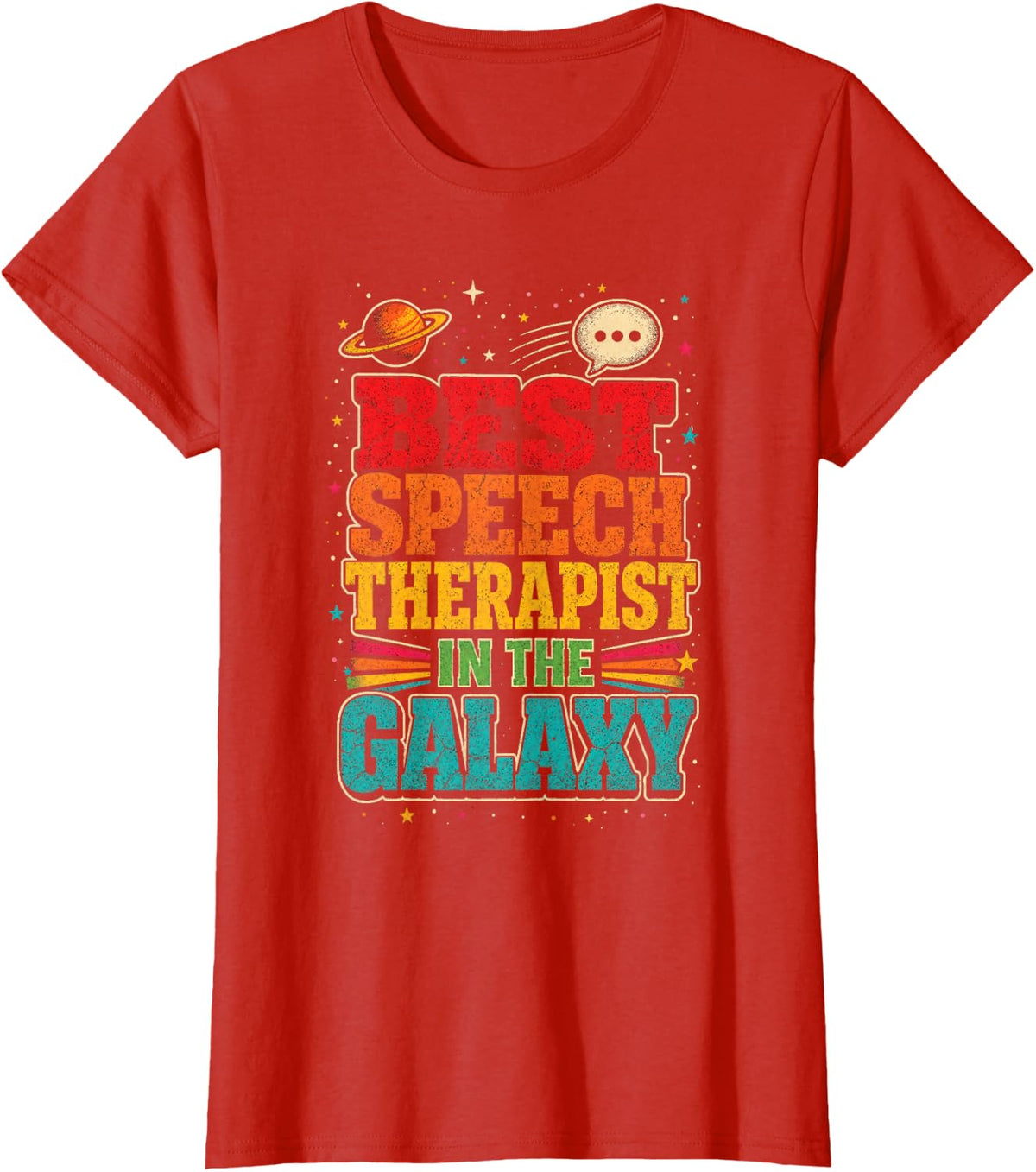 Speech Therapist in The Galaxy SLP Elementary School Gift T-Shirt - Red