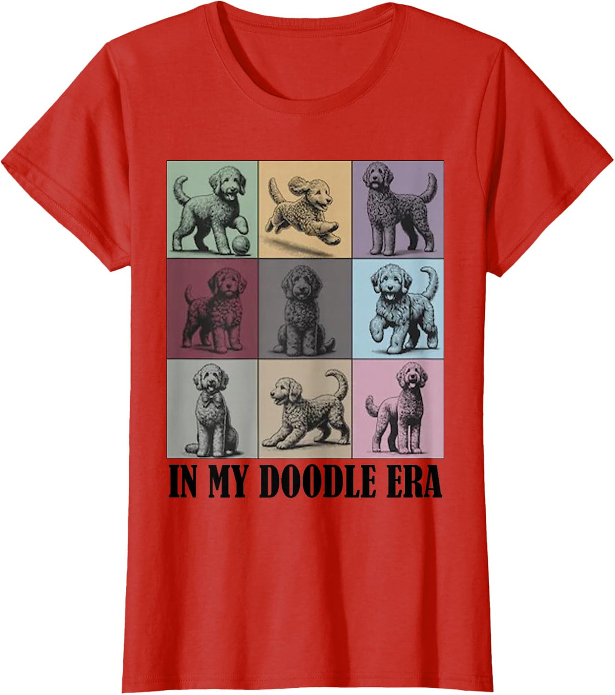 Funny Dog Lovers Quote in My Golden Doodle Era Cool Women T-Shirt - Red