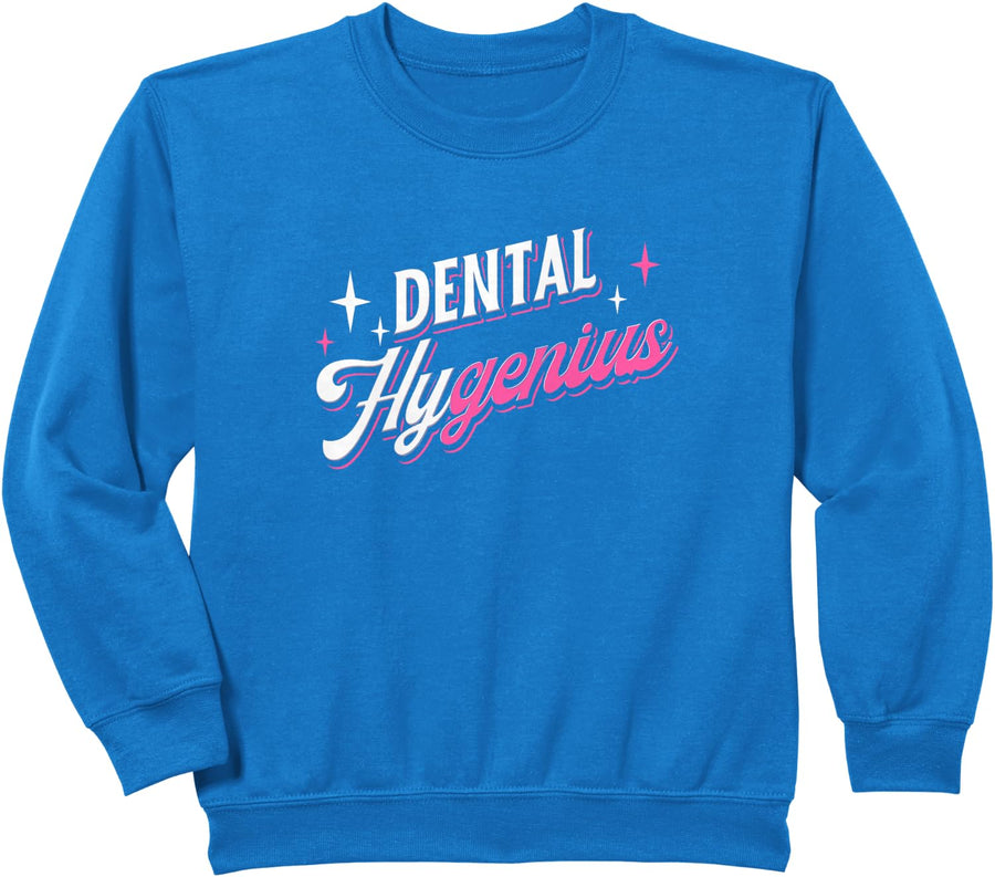 Dental Assistant Funny Pun Dental Hygenius Dental Hygienist Sweatshirt - Royal Blue