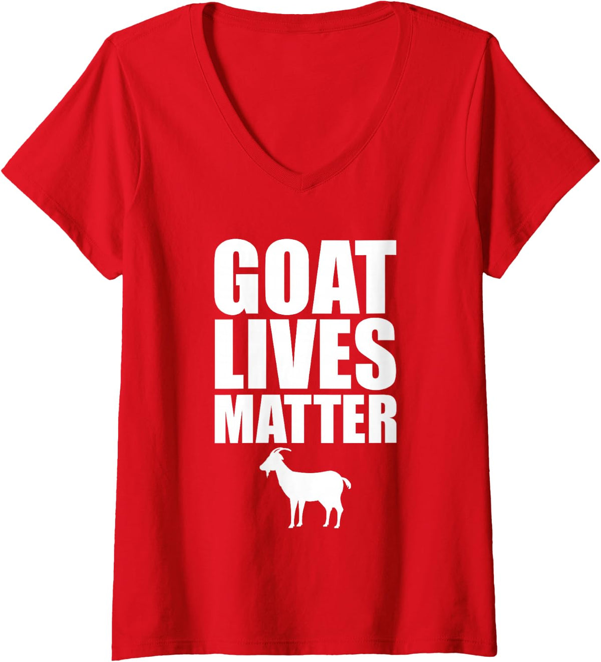 Women's Goat Lives Matter, Cool Funny Goat Animal Lover Design V-Neck T-Shirt - Red