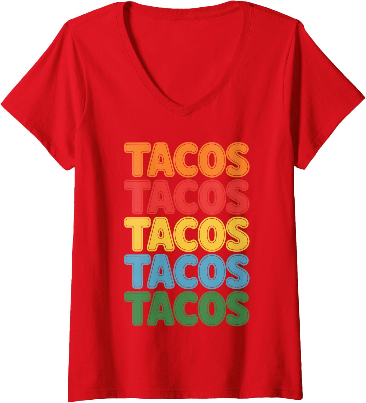 Women's Funny Taco Design for Men Women Cinco De Mayo Taco Tuesday V-Neck T-Shirt - Red