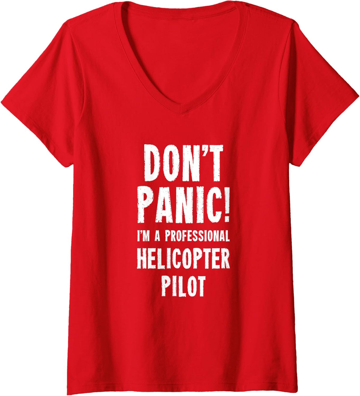 Women's Helicopter Pilot V-Neck T-Shirt - Red