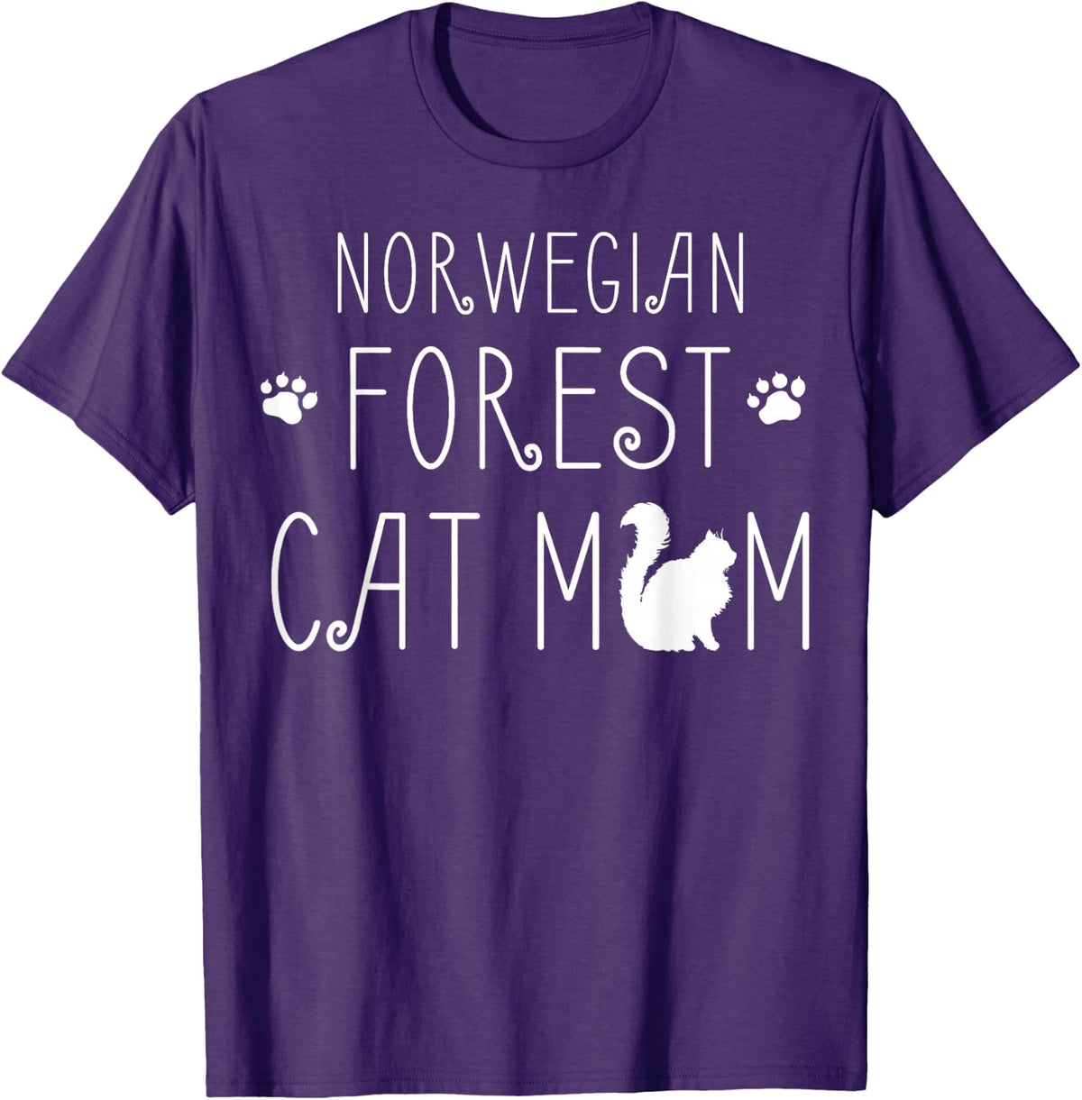 Norwegian Forest Cat Mom Proud Feline Lover Design T-Shirt - Purple