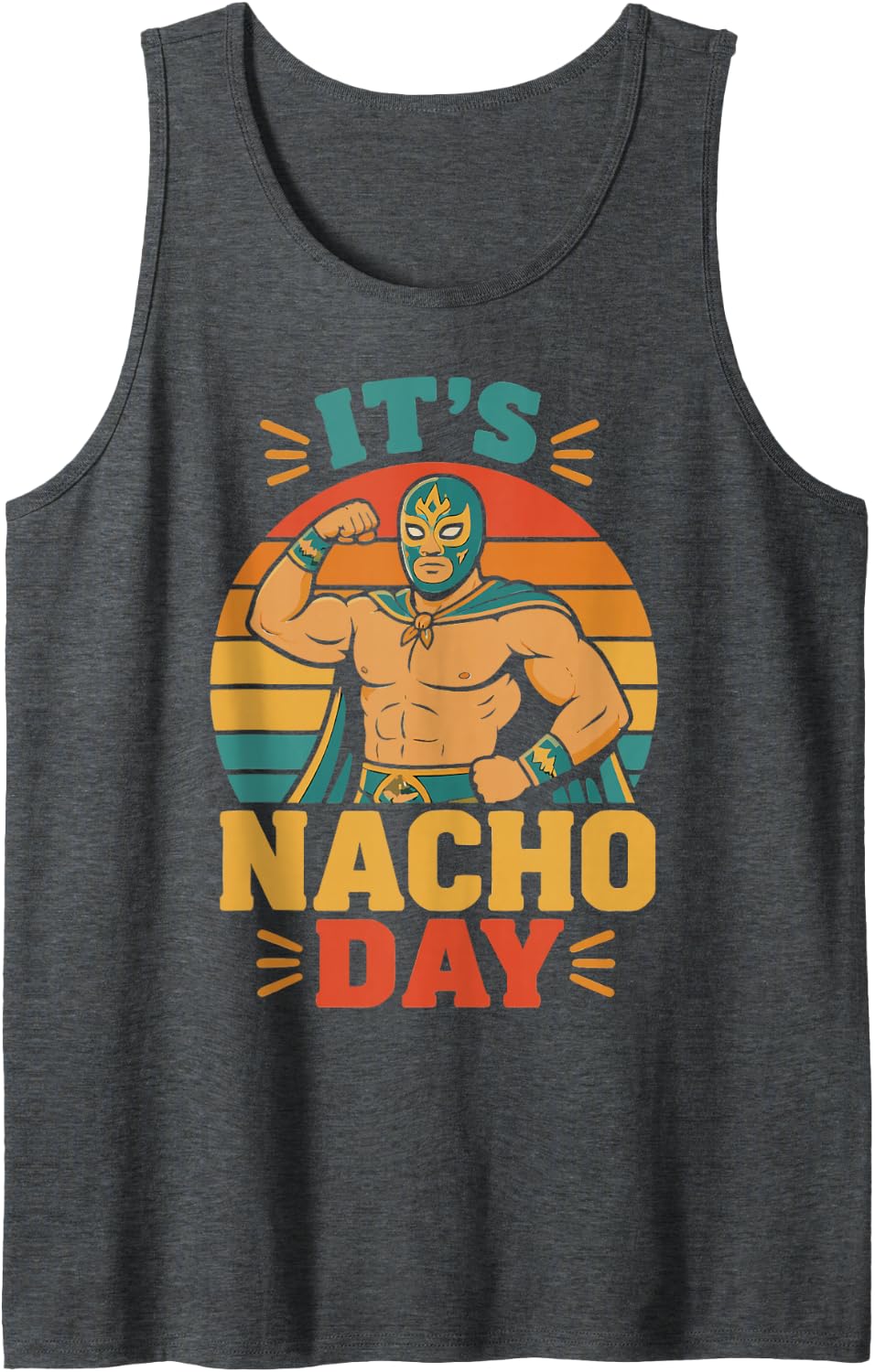 Funny Lucha Libre Mexican Wrestler Luchador Pun Wrestling Sleeveless Tank Top - Dark Heather Grey