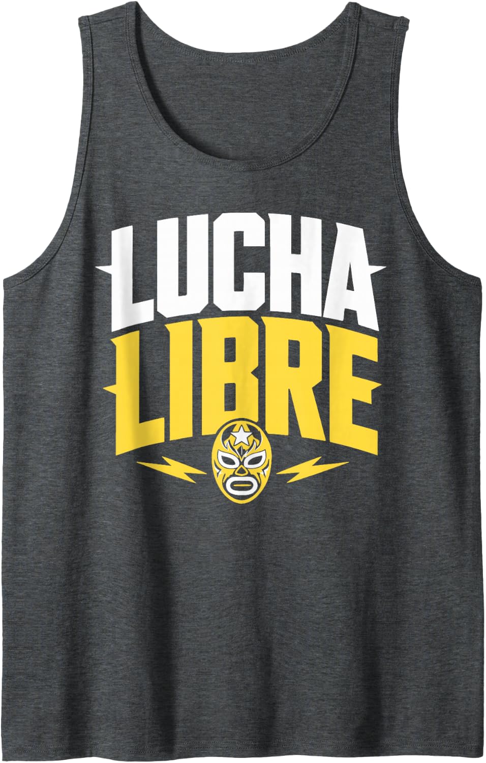 Lucha Libre Mexican Wrestler Luchador Mask Wrestling Sleeveless Tank Top - Dark Heather Grey
