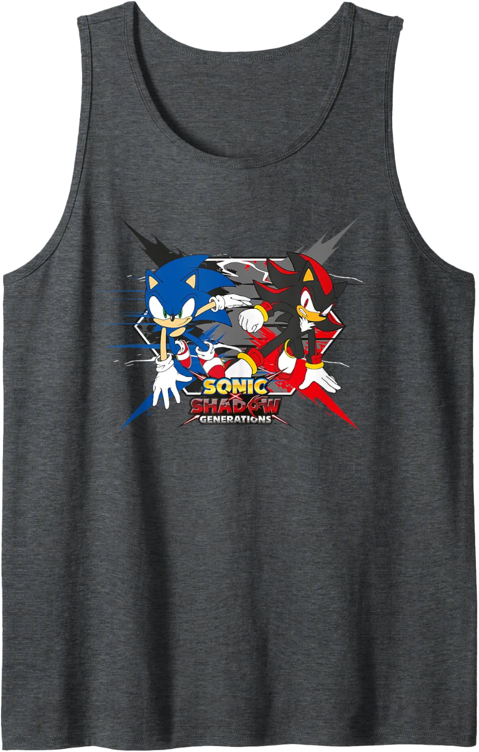 Sonic the Hedgehog, Sonic X Shadow Generations - Crossing Tank Top - Dark Heather Grey