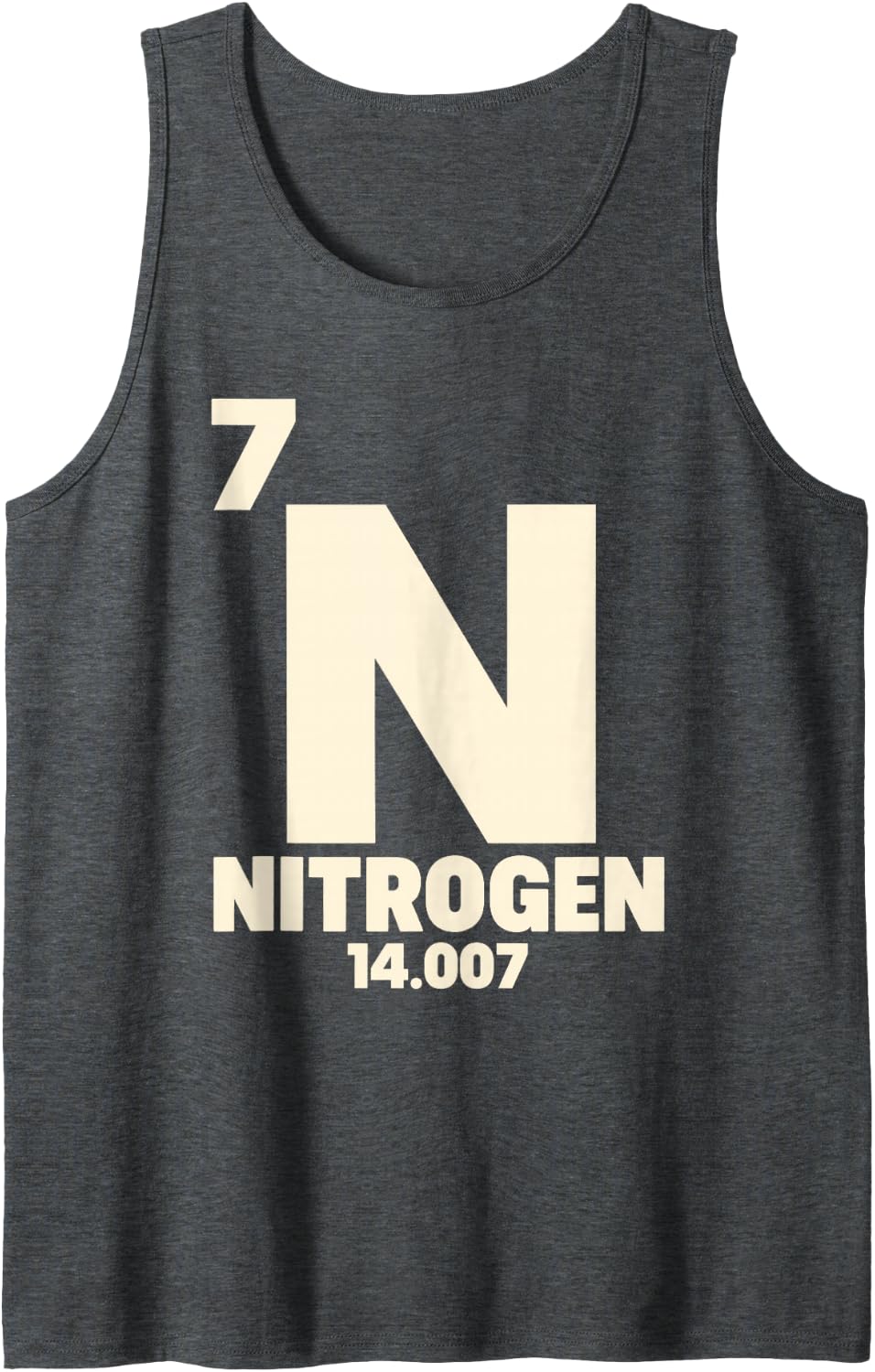 Funny Nitrogen Element Science Halloween Costume Sleeveless Tank Top - Dark Heather Grey