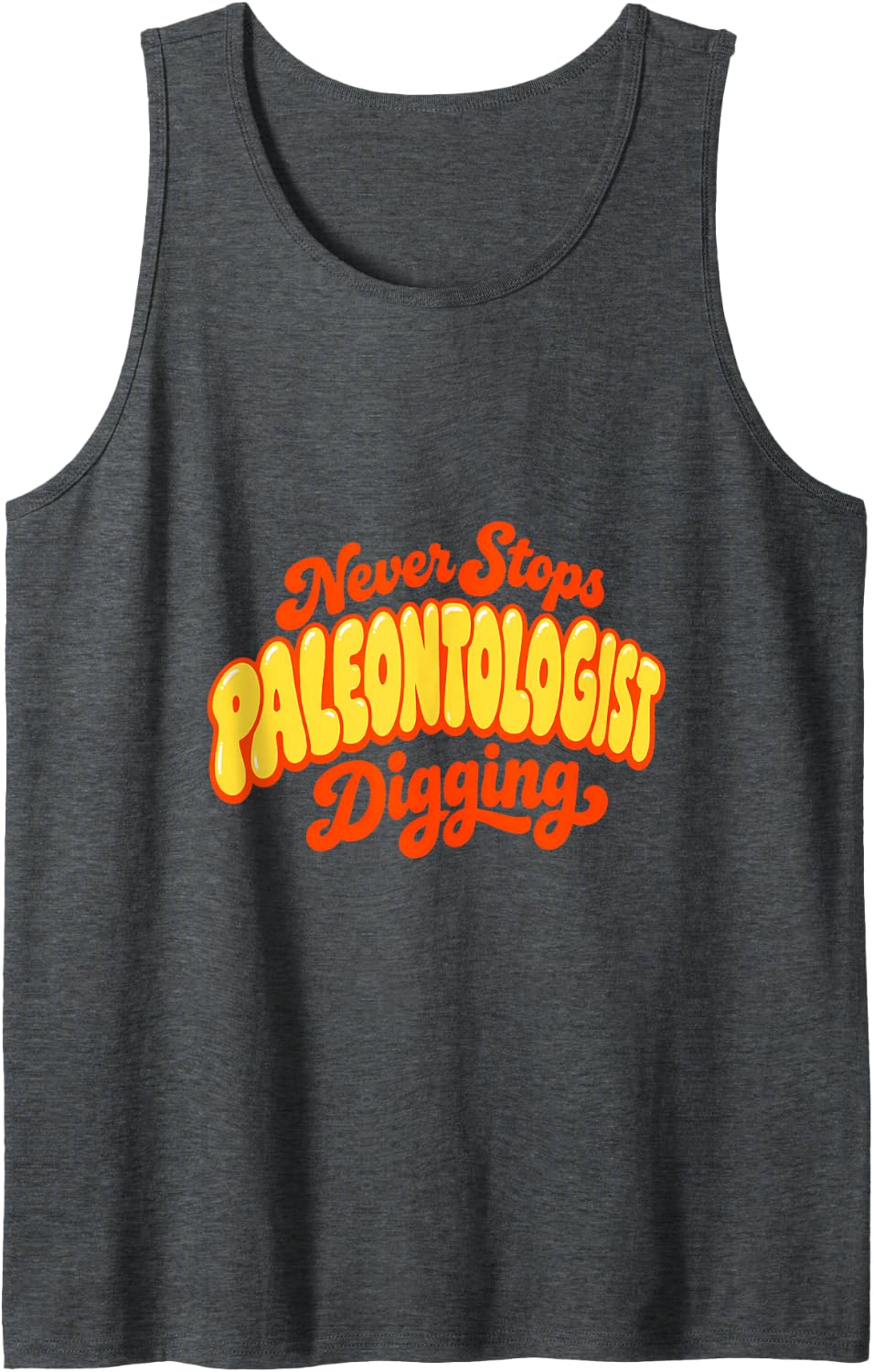 Paleontologist Never Stops Digging Kids Fossil Hunter Sleeveless Tank Top - Dark Heather Grey