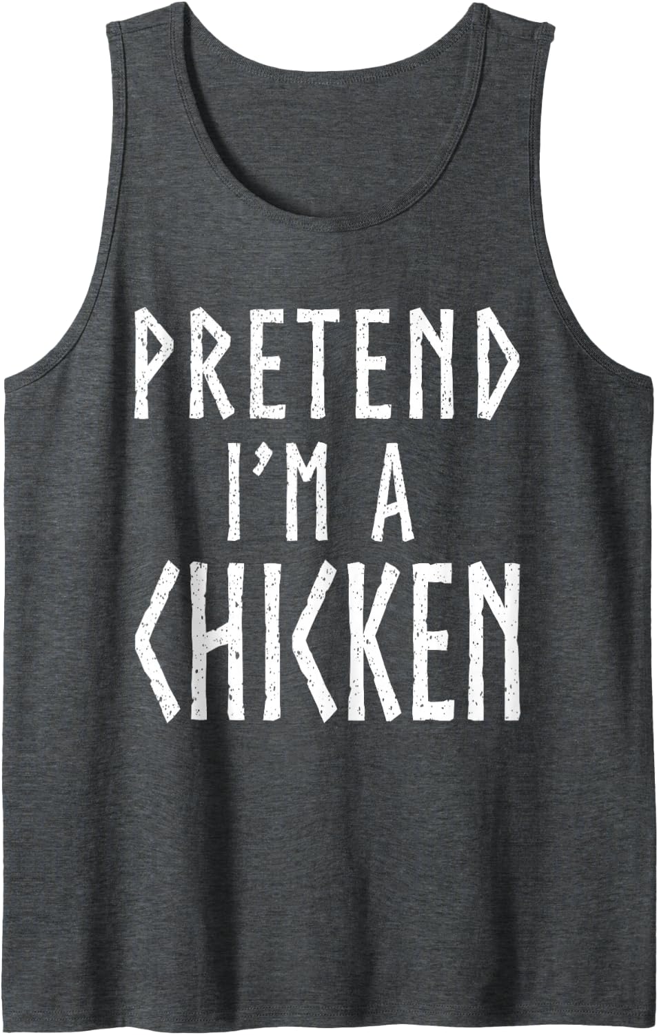 Pretend I'm A Chicken Family Halloween Costume Matching Sleeveless Tank Top - Dark Heather Grey