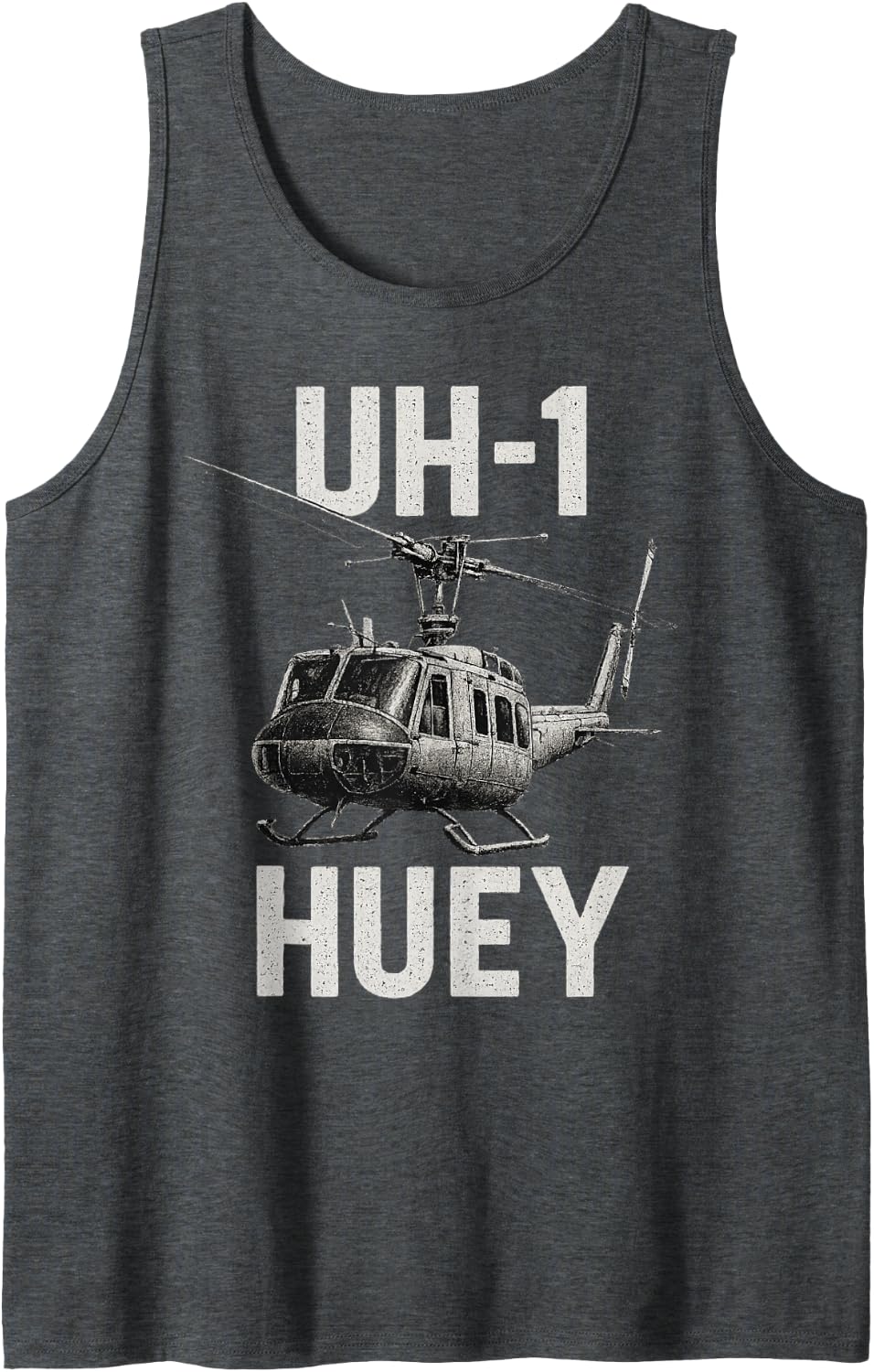 Bell UH-1 Huey Sleeveless Tank Top - Dark Heather Grey