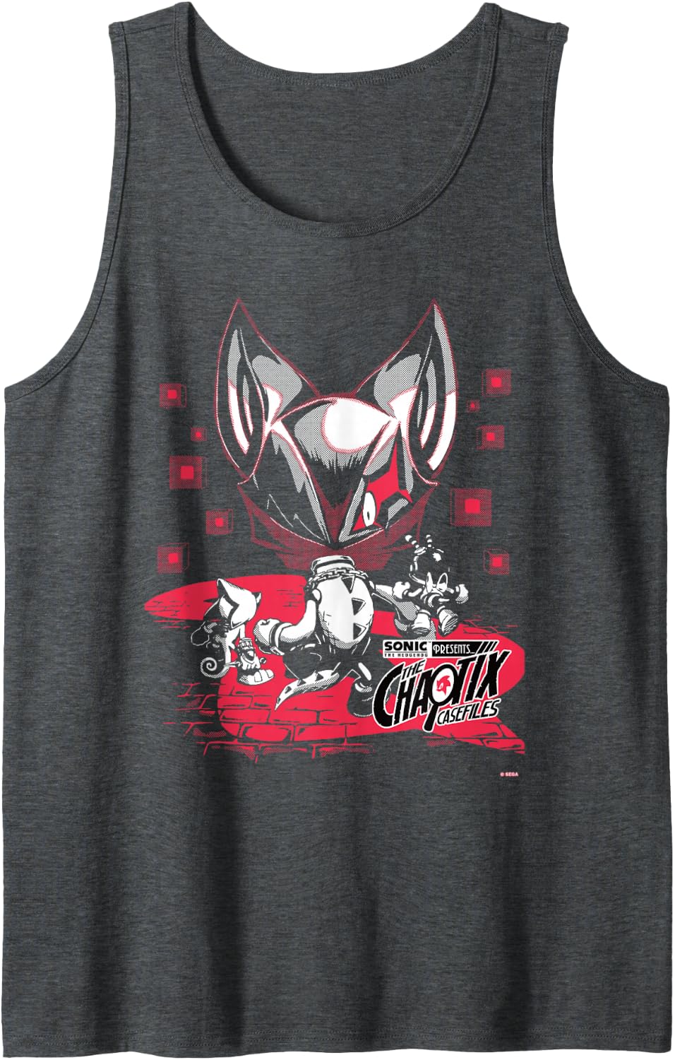 Sonic the Hedgehog Chaotix Casefiles Episode 8 Tank Top - Dark Heather Grey