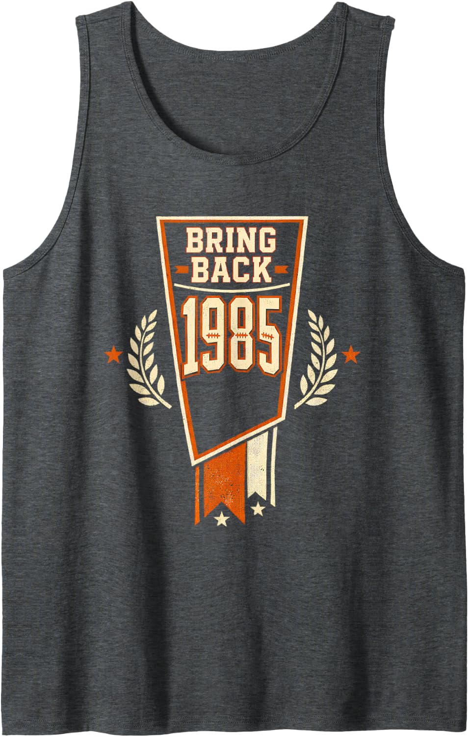 Bring Back 1985 Banner Vintage Sleeveless Tank Top - Dark Heather Grey