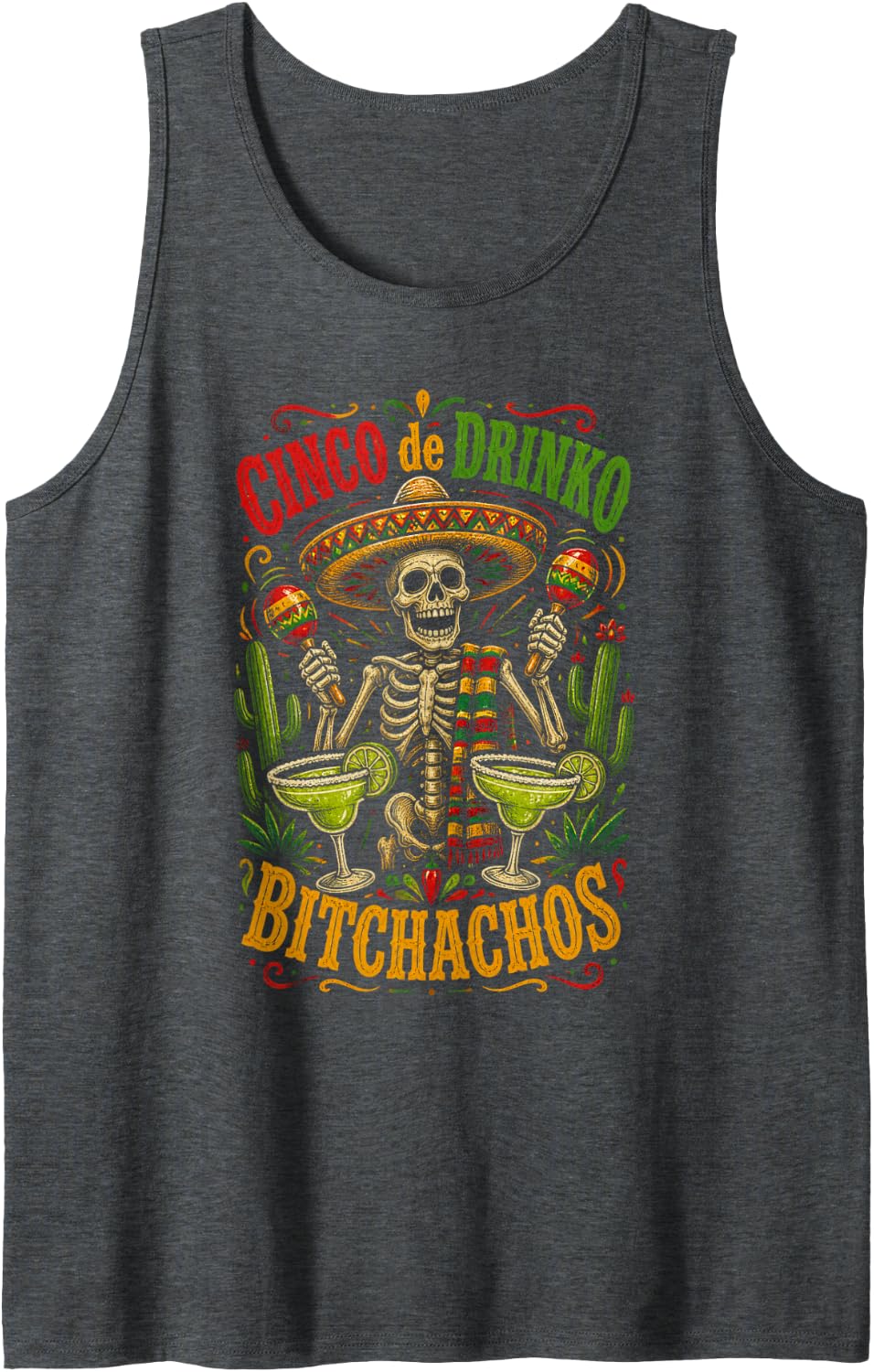 Margaritas Tank Top - Dark Heather Grey