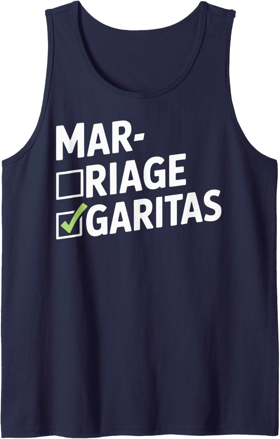Funny Margaritas Over Marriage Cocktail Tequila Lover Sleeveless Tank Top - Navy Blue