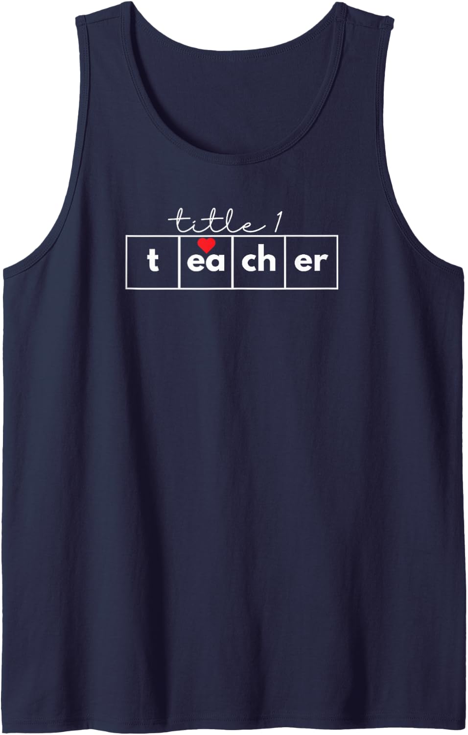 Science of Reading Title 1 Teacher Sleeveless Tank Top - Navy Blue