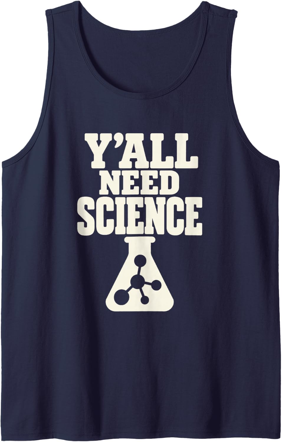 Science Teacher STEM Student Learning Humor Sleeveless Tank Top - Navy Blue