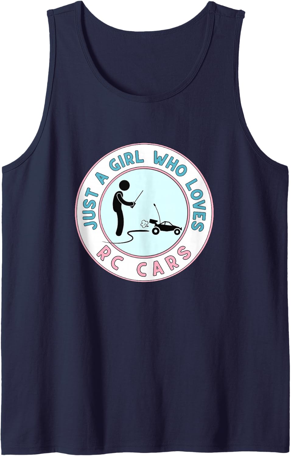 Just A Girl Who Loves RC Cars Sleeveless Tank Top - Navy Blue