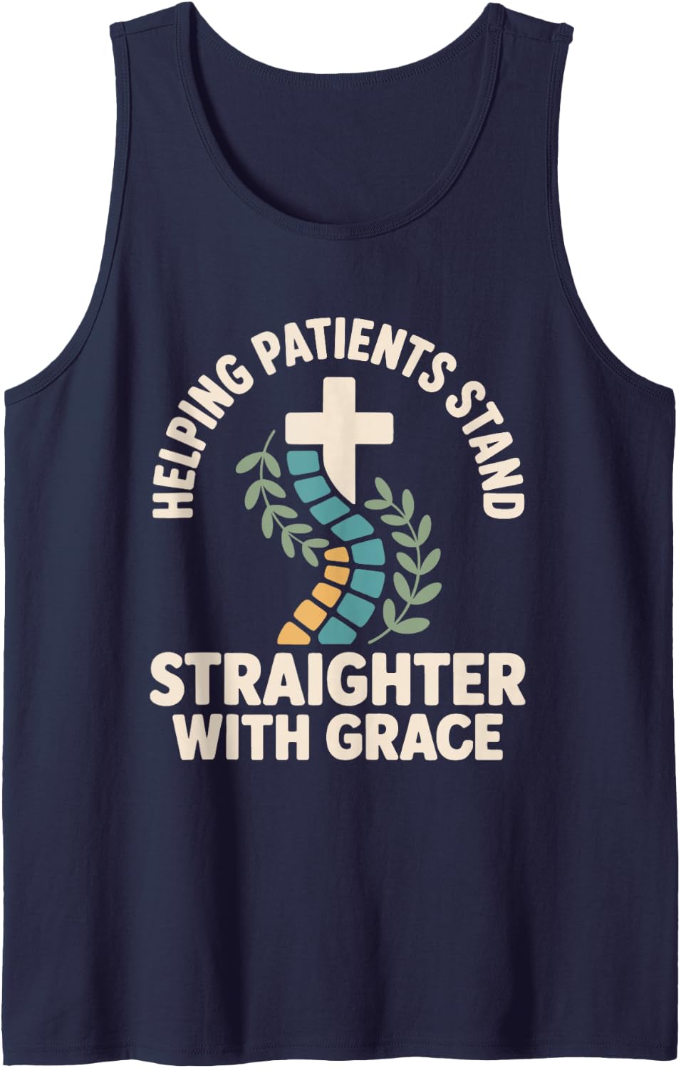 Christian Chiropractic Assistant Jesus Christ Chiropractor Sleeveless Tank Top - Navy Blue