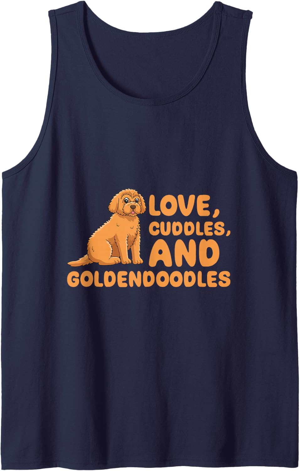Goldendoodle Dog Owner Love Cuddles and Goldendoodles Sleeveless Tank Top - Navy Blue