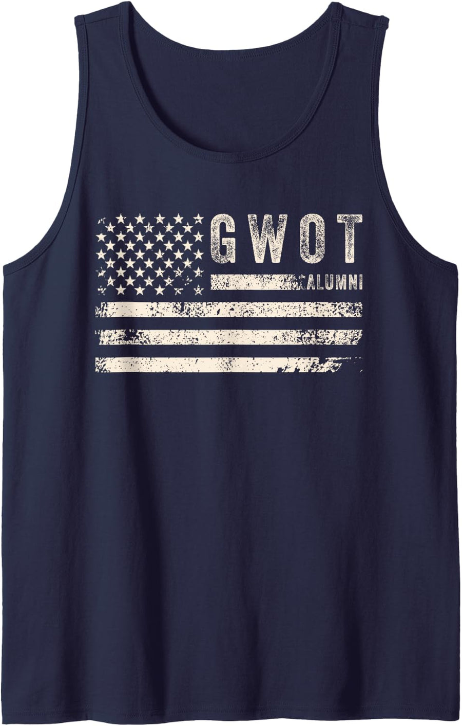 GWOT Alumni Veteran American Flag Tank Top - Navy Blue