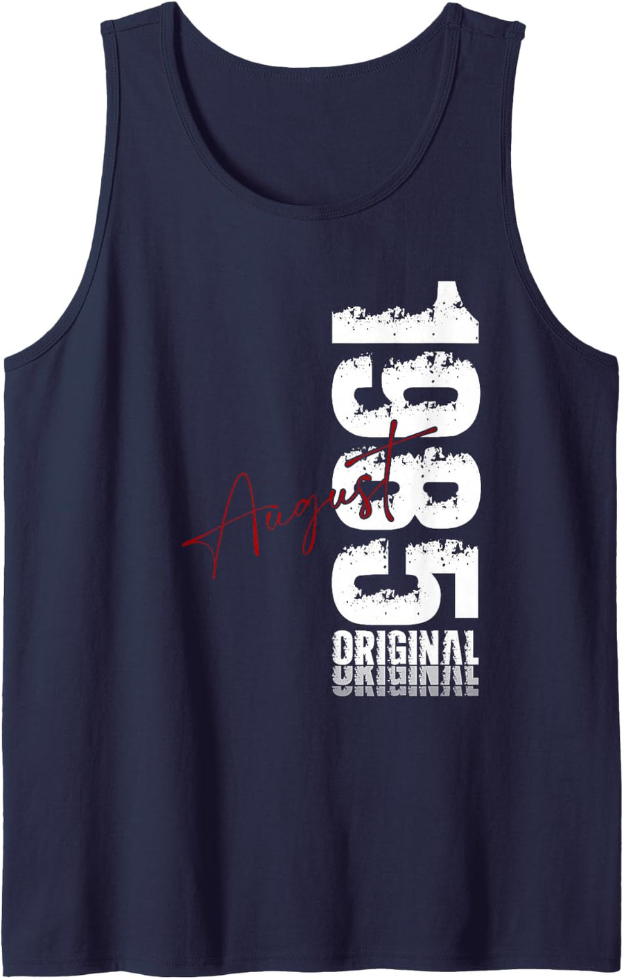 40th Birthday Man Gift Original August 1985 Sleeveless Tank Top - Navy Blue