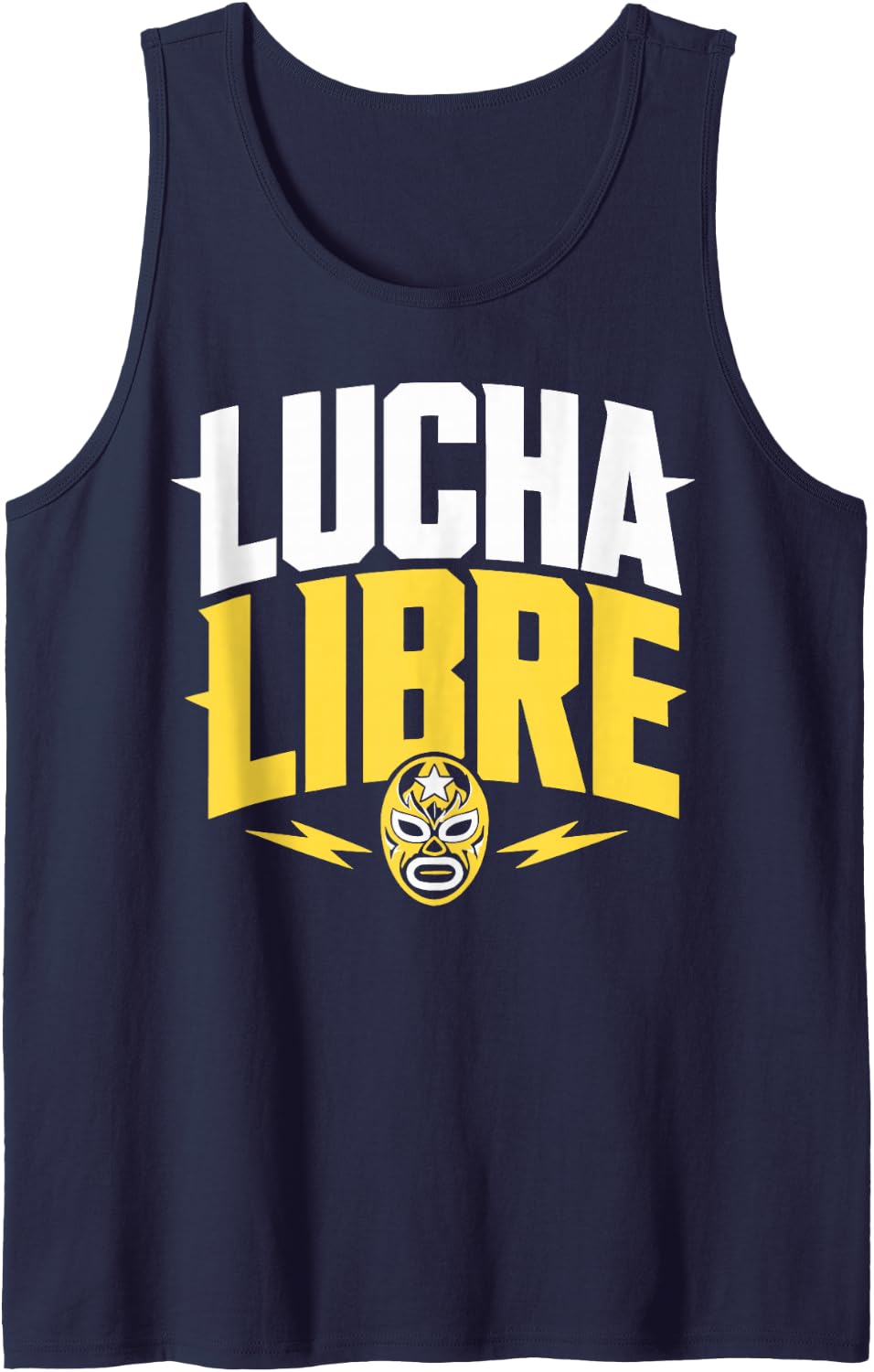 Lucha Libre Mexican Wrestler Luchador Mask Wrestling Sleeveless Tank Top - Navy Blue