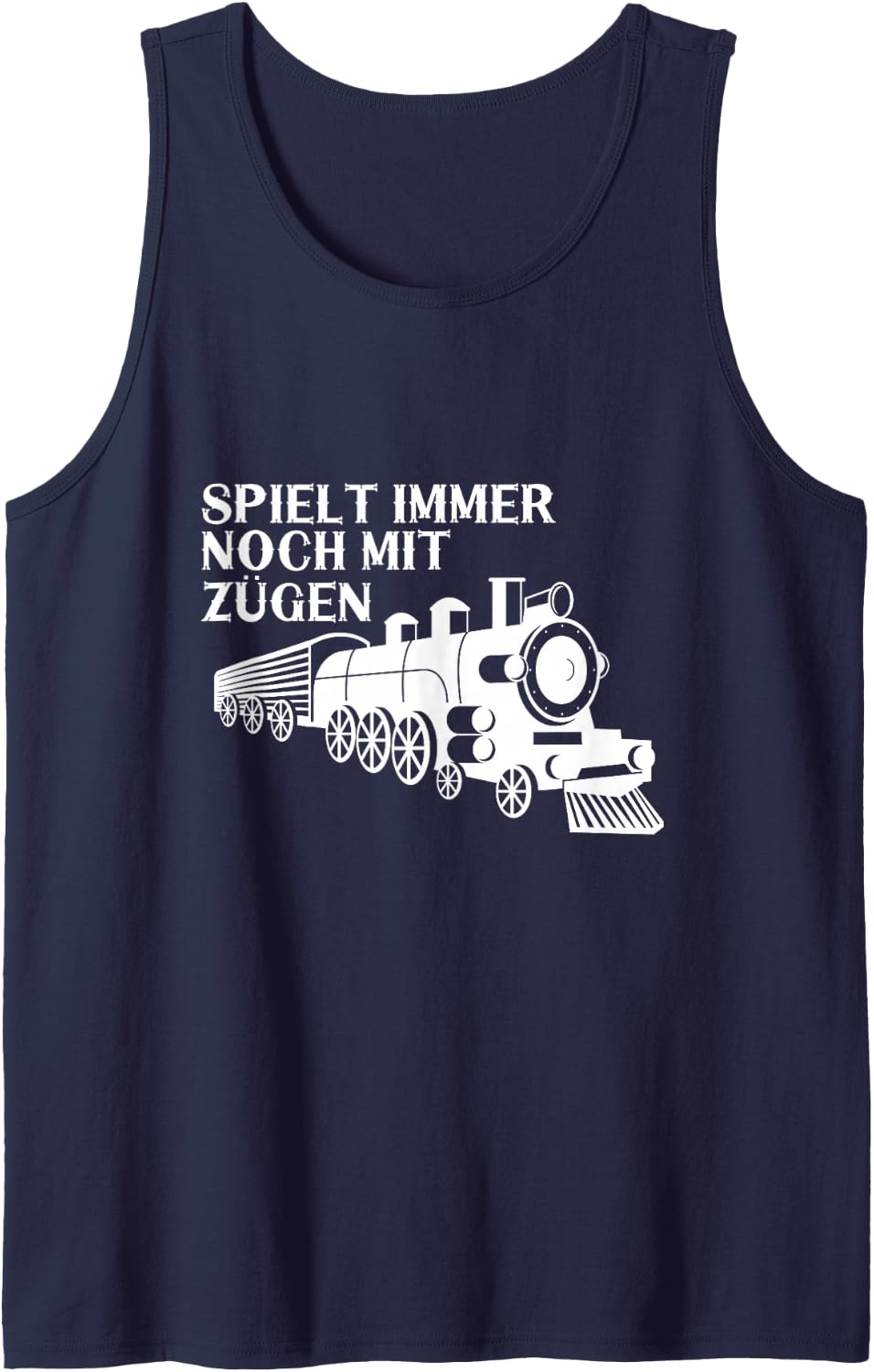 with Trains Play Model Railway Train Guide Train Locomotive Gift Sleeveless Tank Top - Navy Blue