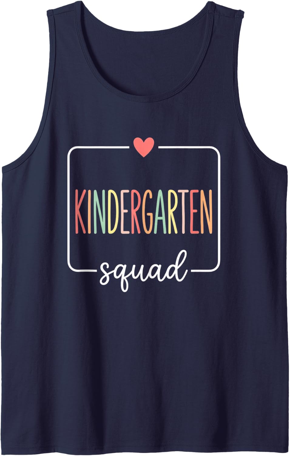 Kindergarten Squad Back to School Teacher Kids Sleeveless Tank Top - Navy Blue