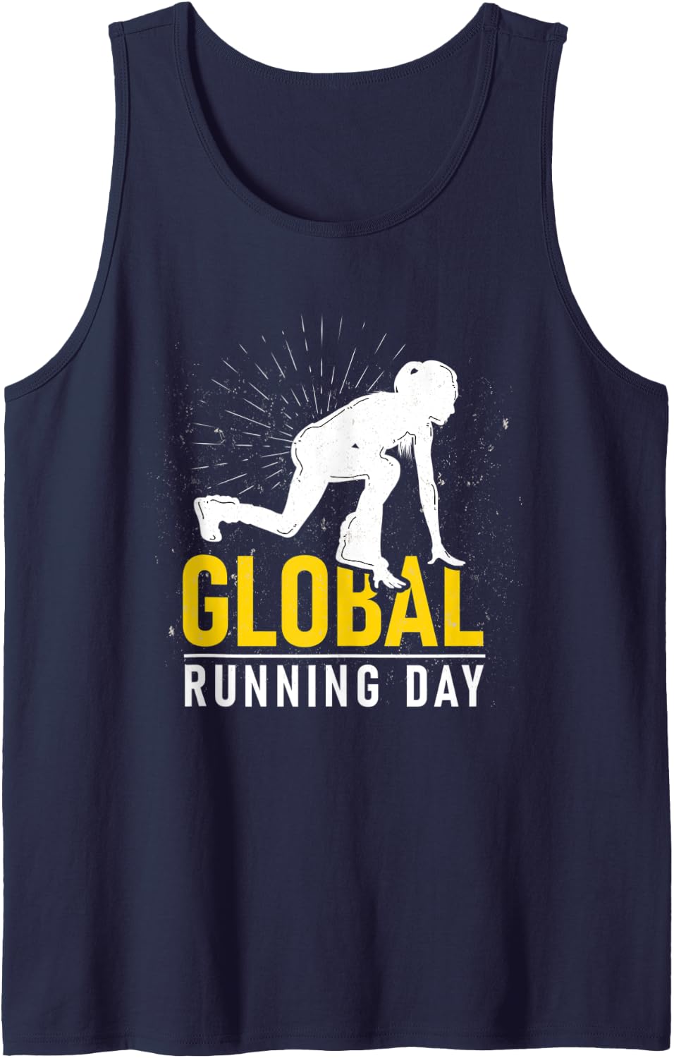 Global Running Day Gift for Runner, Workout & Run Friends Tank Top - Navy Blue