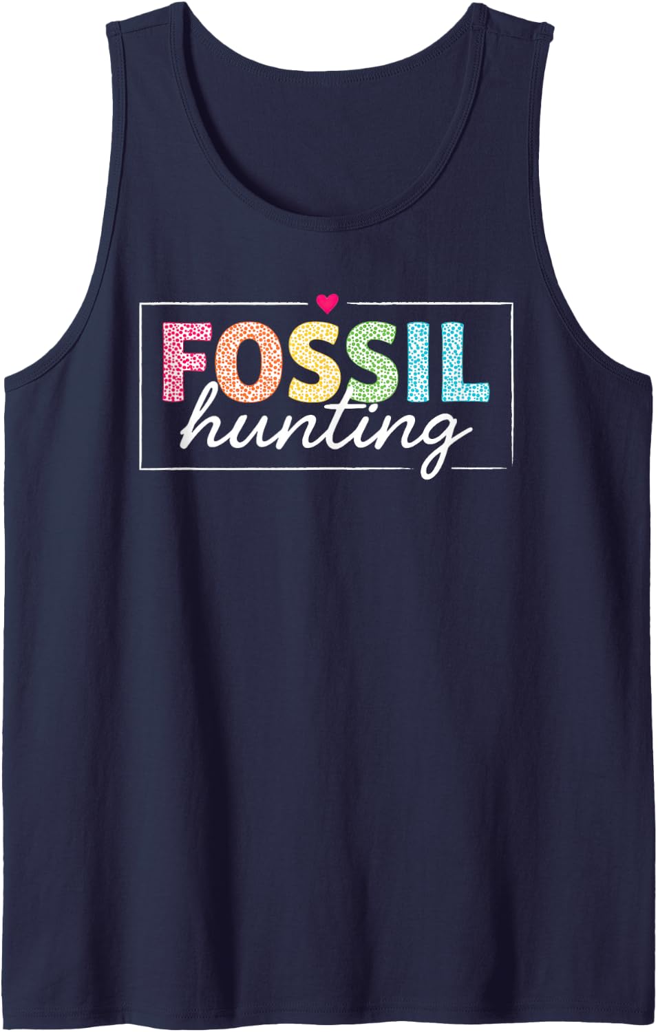 Fossil Hunting Collecting Paleontology Fossil Hound Hunter Sleeveless Tank Top - Navy Blue