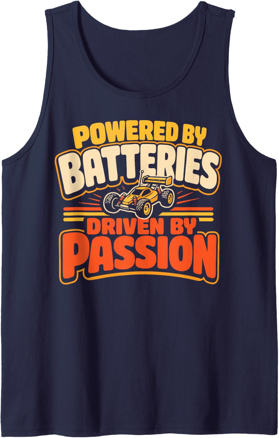 RC Car Racing Retro Remote Control Racer Sleeveless Tank Top - Navy Blue