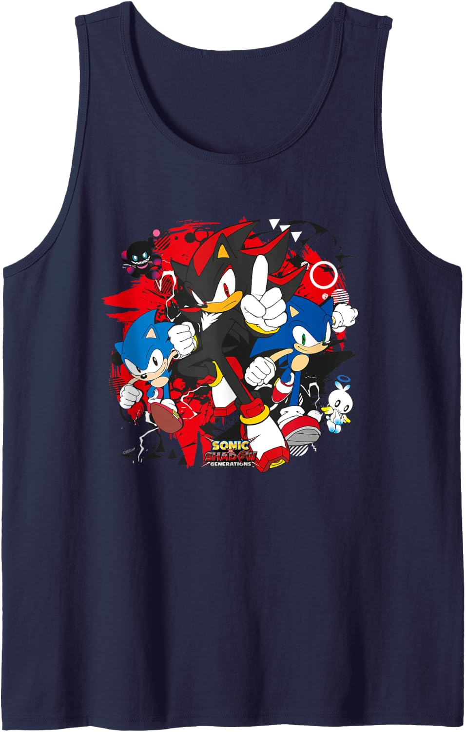 Sonic the Hedgehog, Sonic X Shadow Generations - Game On Tank Top - Navy Blue