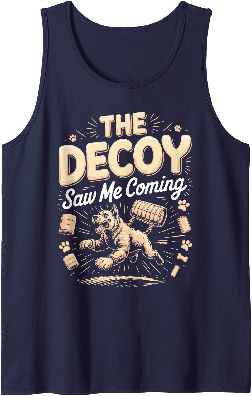 The Decoy Saw Me Coming Belgian Malinois Sleeveless Tank Top - Navy Blue