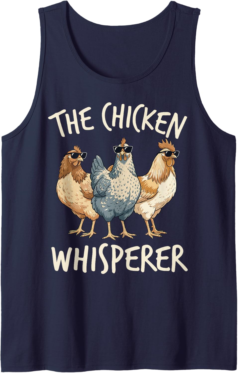 Funny Chicken Whisperer Farmer Tee Farm Country Farming Sleeveless Tank Top - Navy Blue