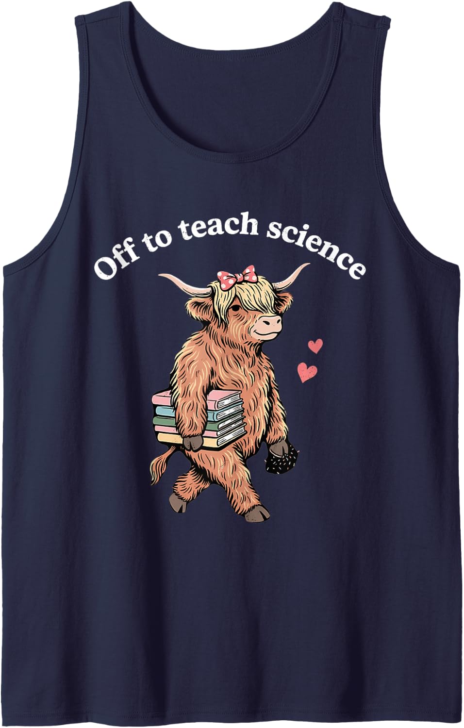 Off to Teach Science Back to School Funny Science Teacher Sleeveless Tank Top - Navy Blue
